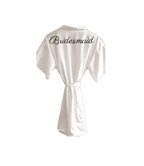 White Satin Robe - Hummingbird