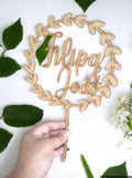 Cake Topper - Floral hoop with names